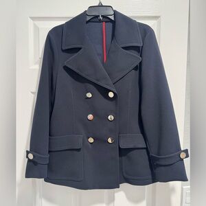 Carolina Herrera Black Double-Breasted Crepe Jacket